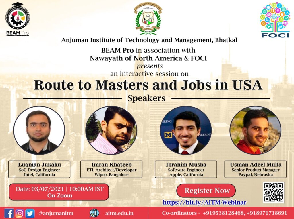 Webinar: Route to Masters and Jobs in USA
