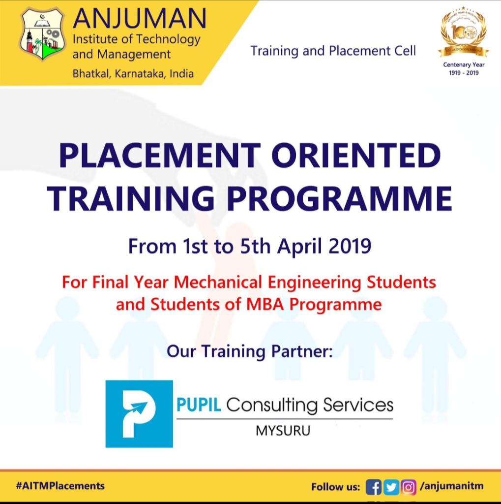 A fiveday Placement Oriented Training Program Anjuman Institute of